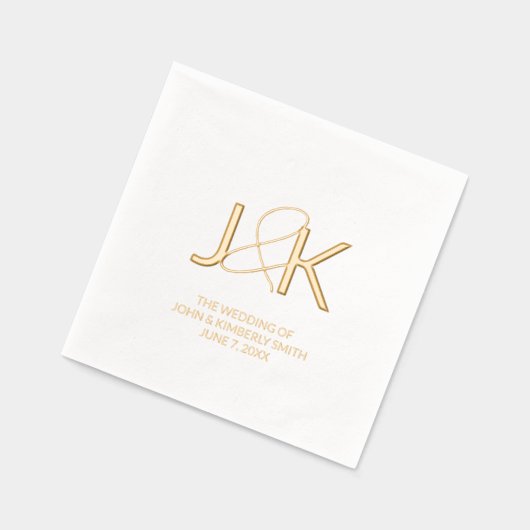 Monogram Wedding Foil Stamps Servietten Mit Folie (Links)