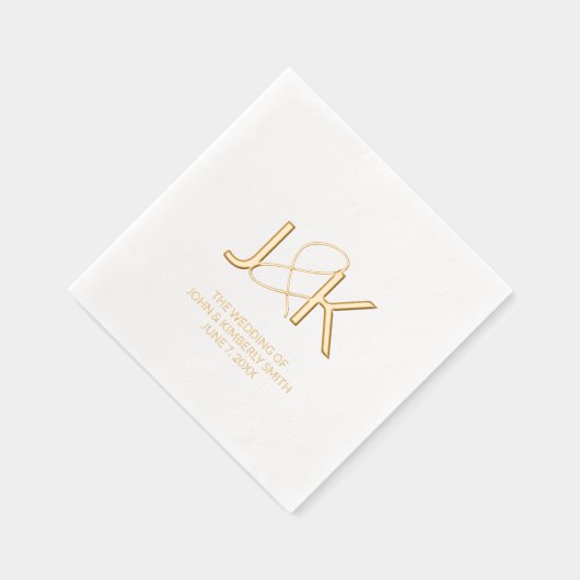 Monogram Wedding Foil Stamps Servietten Mit Folie (Rechts)