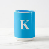 Monogram Wedding Gift Gastgeschenk Blau Weißer Nam Zweifarbige Tasse (Mittel)