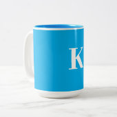 Monogram Wedding Gift Gastgeschenk Blau Weißer Nam Zweifarbige Tasse (Vorderseite Links)