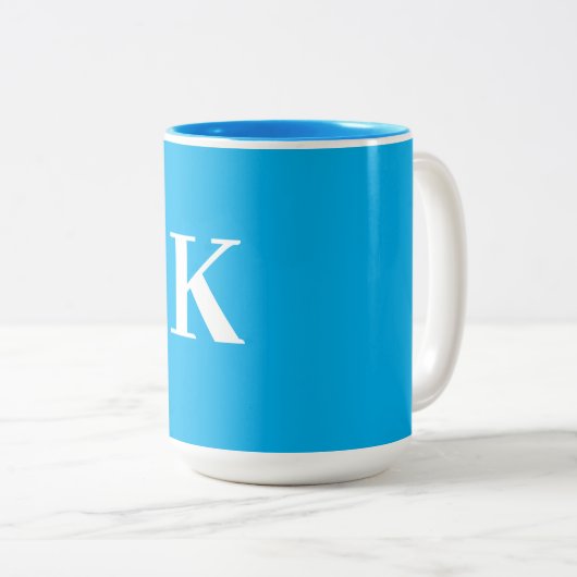 Monogram Wedding Gift Gastgeschenk Blau Weißer Nam Zweifarbige Tasse (VorderseiteRechts)