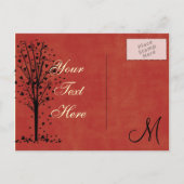Monogram Wedding Heart Tree Save the Date Cards Ankündigungspostkarte (Rückseite)