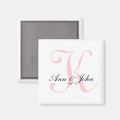 Monogram Wedding Initial Bride Groom Names Magnet (Vorderseite/Rückseite)