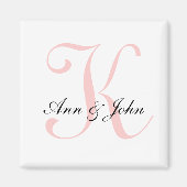 Monogram Wedding Initial Bride Groom Names Magnet (Vorne)