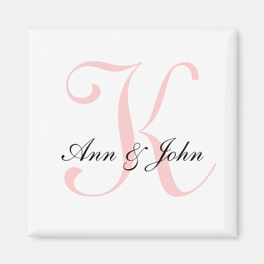 Monogram Wedding Initial Bride Groom Names Magnet (Vorne)