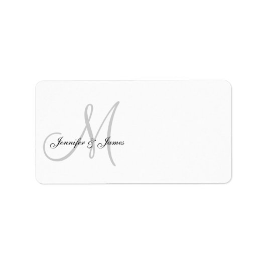 Monogram Wedding Invitation Address Labels Adressaufkleber (Vorne)