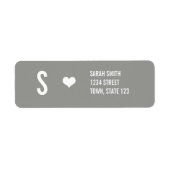 Monogram Wedding Invitation Gray Address Labels (Vorne)