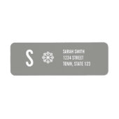 Monogram Wedding Invitation Gray Address Labels (Vorne)
