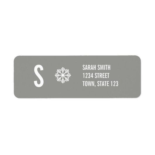 Monogram Wedding Invitation Gray Address Labels (Vorne)