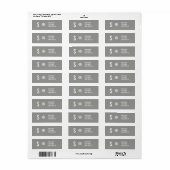 Monogram Wedding Invitation Gray Address Labels (Vorne)