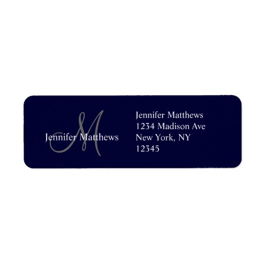 Monogram Wedding Invitation Rücksendeadressen-Aufk (Vorne)