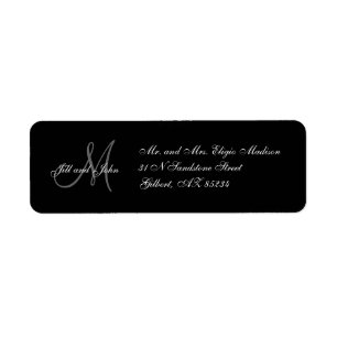 Monogram Wedding Invitation Rücksendeadressen-Aufk