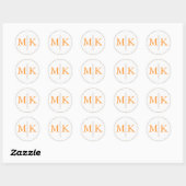 Monogram Wedding Invitation Siegel Runder Aufkleber (Blatt)