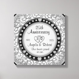 Monogram Wedding Jubiläum mit Herz Leinwanddruck