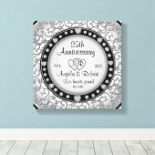 Monogram Wedding Jubiläum mit Herz Leinwanddruck (Insitu (Holzboden))