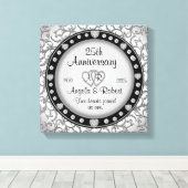 Monogram Wedding Jubiläum mit Herz Leinwanddruck (Insitu (Holzboden))