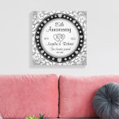 Monogram Wedding Jubiläum mit Herz Leinwanddruck (Insitu (Wohnzimmer))