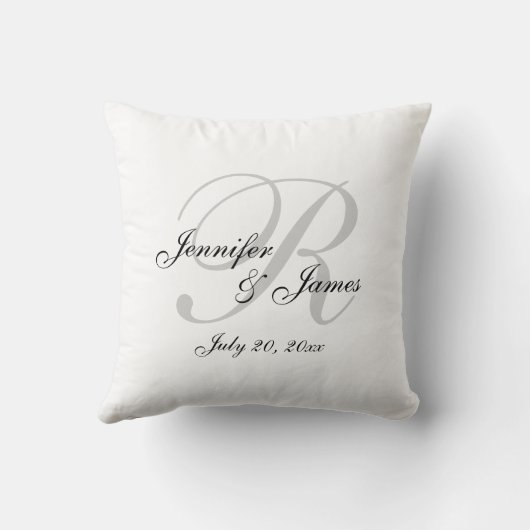 Monogram Wedding Keepake Pillow Kissen (Rückseite)