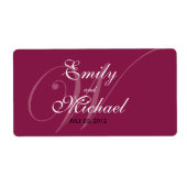 Monogram Wedding Labels - Burgundy (Vorne)