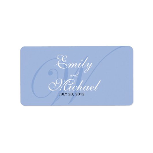 Monogram Wedding Labels - Periwinkle Adressaufkleber (Vorne)