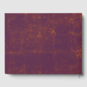 Monogram Wedding Lila Orange Rustic Texture Gästebuch (Rückseite)