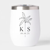 Monogram Wedding Logo Palm Tree (Vorderseite)