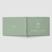 Monogram Wedding Logo Palm Tree Gästebuch (Voll)