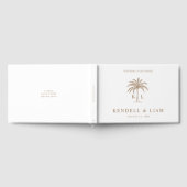 Monogram Wedding Logo Palm Tree Gästebuch (Voll)