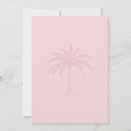 Monogram Wedding Logo Palm Tree Save the Date Card (Rückseite)