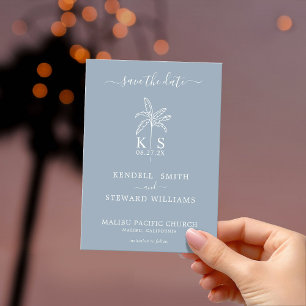 Monogram Wedding Logo Palm Tree Save the Date Einladung