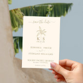Monogram Wedding Logo Palm Tree Save the Date Einladung