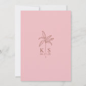 Monogram Wedding Logo Palm Tree Save the Date Einladung (Rückseite)