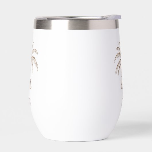 Monogram Wedding Logo Palm Tree Thermal Wine (Links)