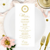 Monogram Wedding Menu Cards Gold Menükarte
