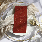 Monogram Wedding Menu mit Danke Menükarte