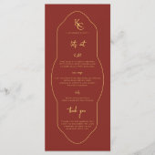 Monogram Wedding Menu mit Danke Menükarte (Vorderseite)