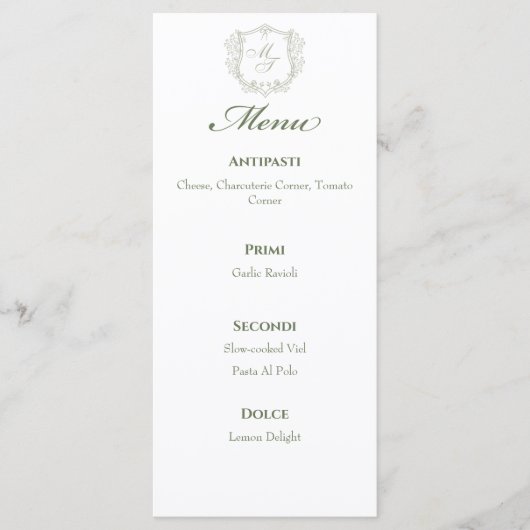 Monogram Wedding Menus Menükarte (Vorderseite)