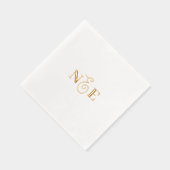 Monogram Wedding Minimalistische Elegant Script Go Servietten Mit Folie (Rechts)