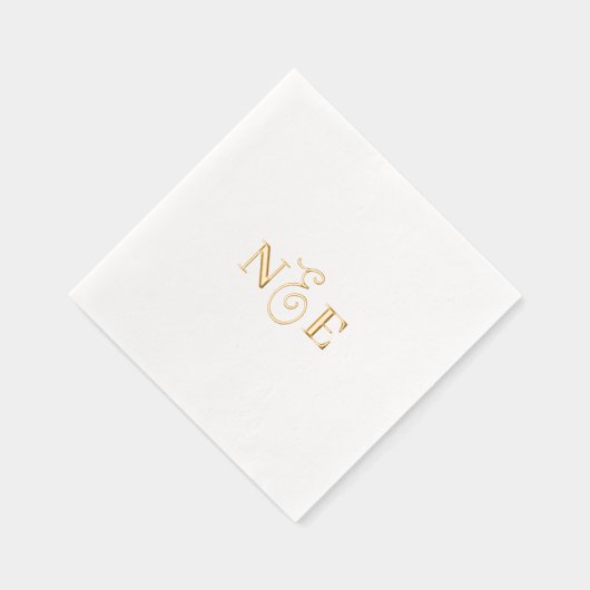 Monogram Wedding Minimalistische Elegant Script Go Servietten Mit Folie (Rechts)