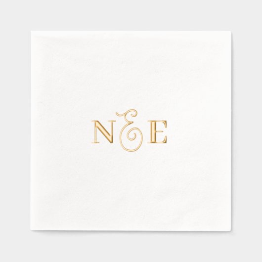 Monogram Wedding Minimalistische Elegant Script Go Servietten Mit Folie (Vorderseite)