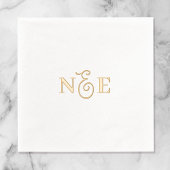 Monogram Wedding Minimalistische Elegant Script Go Servietten Mit Folie