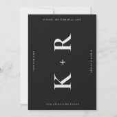Monogram Wedding Modern Simple Black Save The Date (Vorderseite)