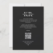 Monogram Wedding Modern Simple Black Save The Date (Rückseite)