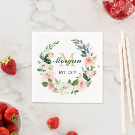 Monogram Wedding Napkin etabliert Serviette (Beispiel)