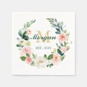 Monogram Wedding Napkin etabliert Serviette (Vorderseite)