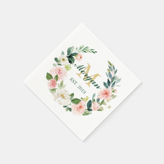 Monogram Wedding Napkin etabliert Serviette (Ecke)