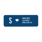 Monogram Wedding Navy Address Labels (Vorne)