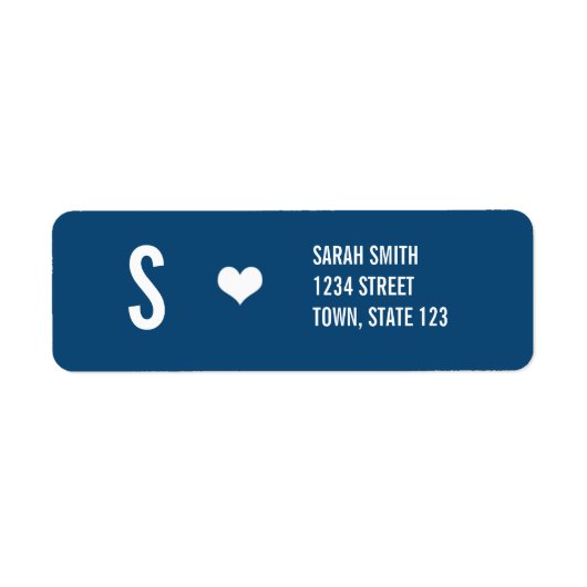 Monogram Wedding Navy Address Labels (Vorne)