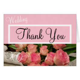 Monogram Wedding Pink Roses Danke