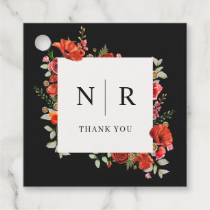 Monogram Wedding Poppy Wedding Danke Geschenkanhänger